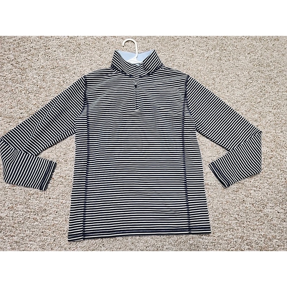 J.Crew Crewcuts Boys XL 12-14 Performance Half Zip Pullover Stripe CC910 Blue‎